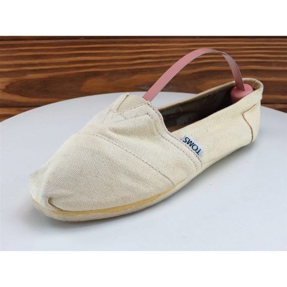 TOMS Size 6 Flat Shoes Beige Fabric Women M‎ - Picture 1 of 10